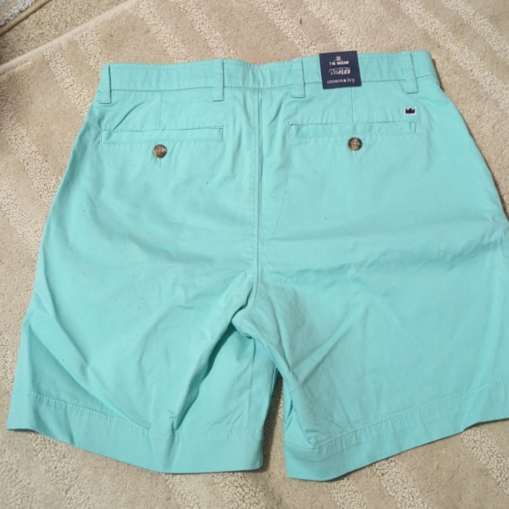 XXSOLDXX New Crown & Ivy Motion Flex Chino Shorts Men's Size 32 Mint Green NWT - Picture 9 of 10